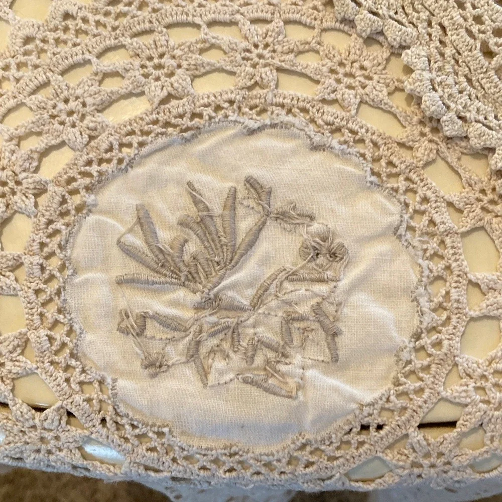 Crochet Round Tablecloth Placemat Napkin‎ Set for 10 Cottagecore French Country